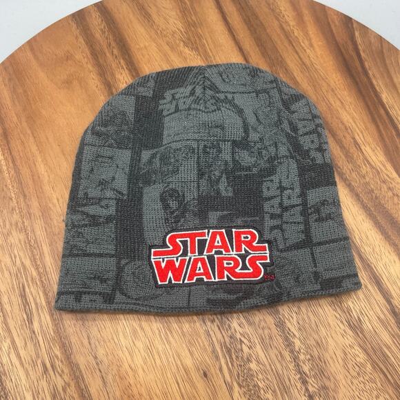 Star Wars Gray Beanie Hat Mens One Size Fits Most 100% Acrylic - Picture 1 of 4